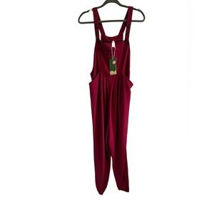 HALARA Burgundy Adjustable-Strap Jumpsuit